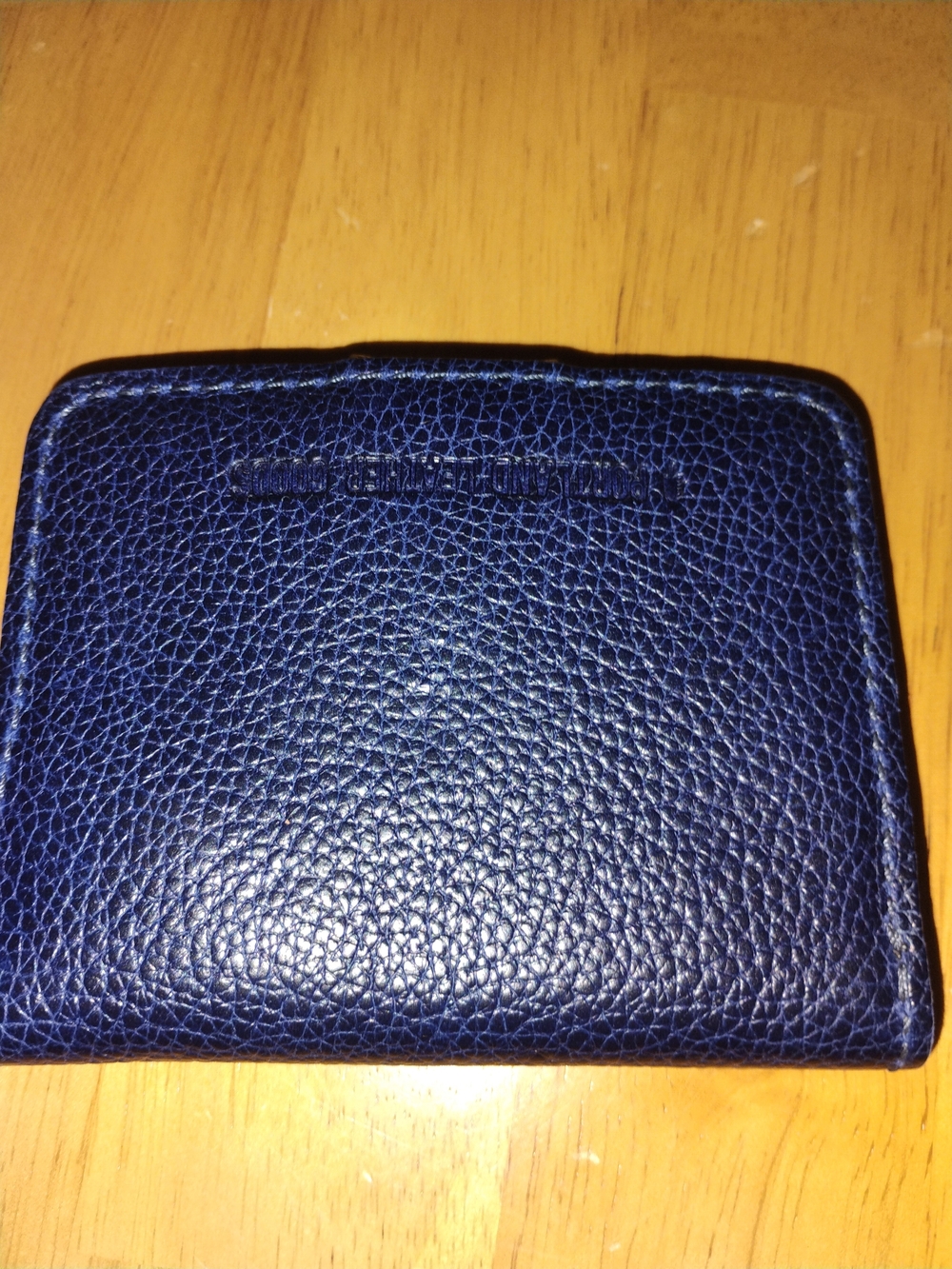 Portland Leather Cobalt Blue Pebbled Leather Mini Snap Wallet - Picture 2 of 4